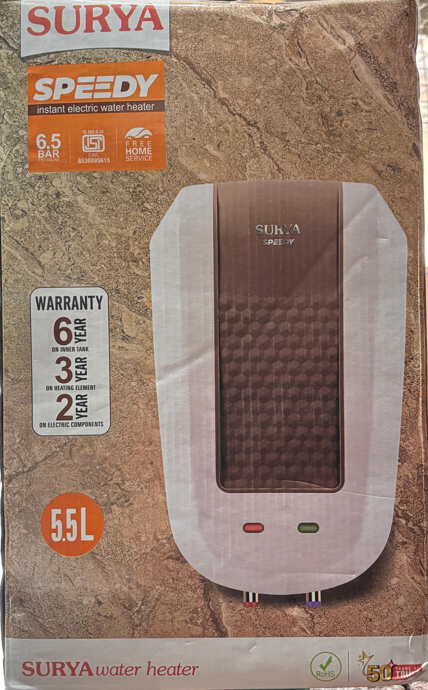 Surya Speedy 5.5 L White , Instant Water Heater Geyser