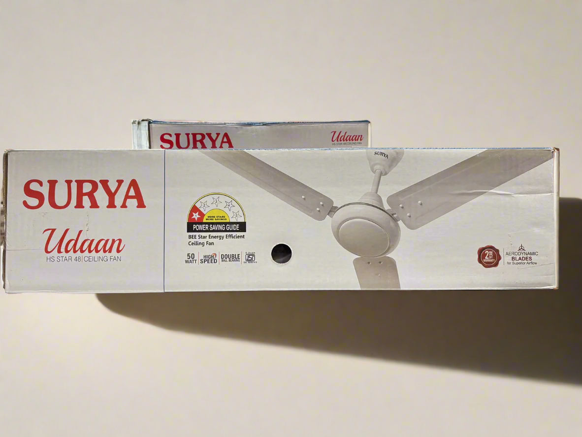 Surya Udaan Hs Star with 2 Year warranty 1200 mm Celling fan + Surya 7W LED Bulb free