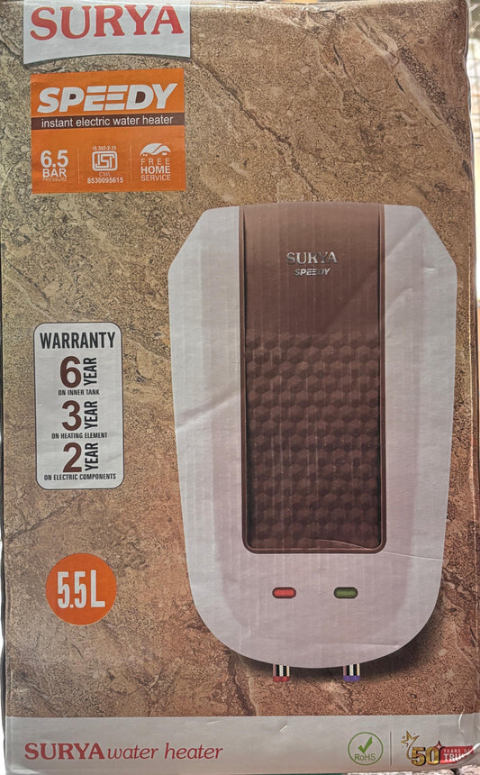 Surya Speedy 5.5 L White , Instant Water Heater Geyser